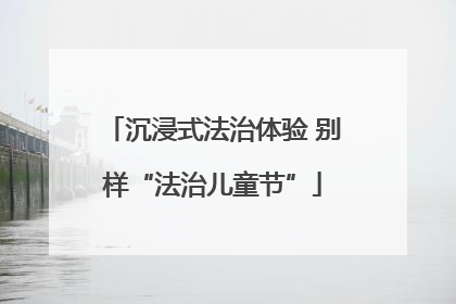 沉浸式法治体验 别样“法治儿童节”