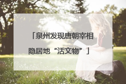 泉州发现唐朝宰相隐居地“活文物”