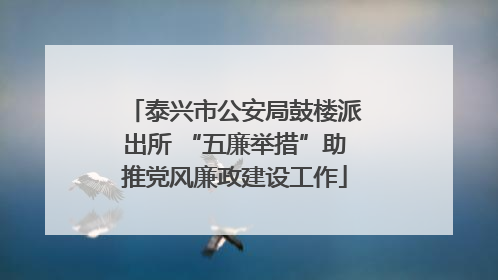 泰兴市公安局鼓楼派出所 “五廉举措”助推党风廉政建设工作