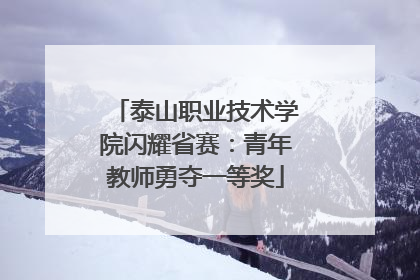 泰山职业技术学院闪耀省赛：青年教师勇夺一等奖
