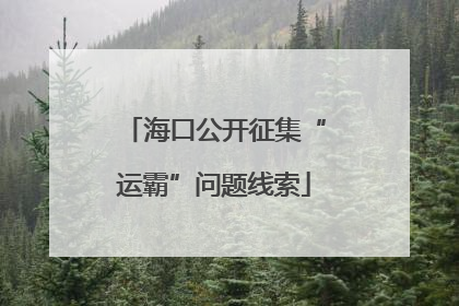 海口公开征集“运霸”问题线索
