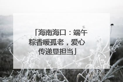 海南海口：端午粽香暖孤老，爱心传递显担当