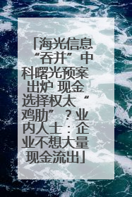 海光信息“吞并”中科曙光预案出炉 现金选择权太“鸡肋”？业内人士：企业不想大量现金流出