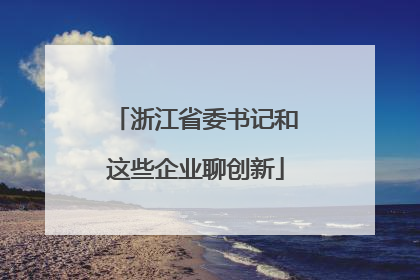 浙江省委书记和这些企业聊创新