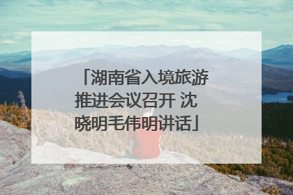 湖南省入境旅游推进会议召开 沈晓明毛伟明讲话