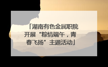 湖南有色金属职院开展“粽情端午，青春飞扬”主题活动