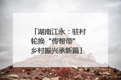 湖南江永：驻村轮换“传帮带” 乡村振兴承新篇