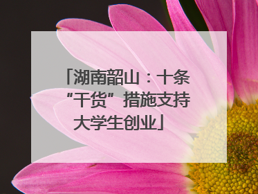 湖南韶山：十条“干货”措施支持大学生创业
