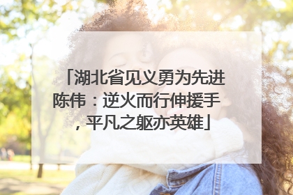 湖北省见义勇为先进陈伟：逆火而行伸援手，平凡之躯亦英雄