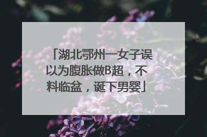 湖北鄂州一女子误以为腹胀做B超，不料临盆，诞下男婴