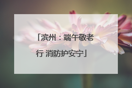 滨州：端午敬老行 消防护安宁