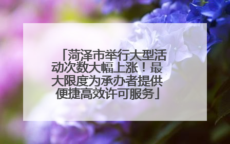菏泽市举行大型活动次数大幅上涨！最大限度为承办者提供便捷高效许可服务