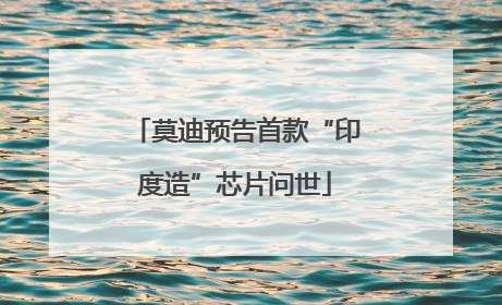 莫迪预告首款“印度造”芯片问世