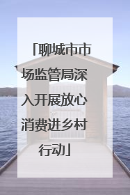 聊城市市场监管局深入开展放心消费进乡村行动