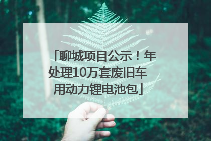 聊城项目公示！年处理10万套废旧车用动力锂电池包