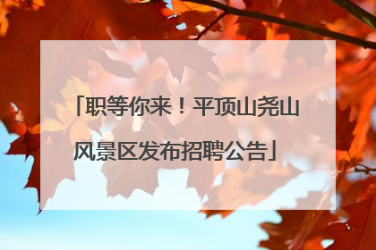 职等你来！平顶山尧山风景区发布招聘公告