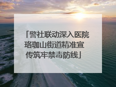 警社联动深入医院 珞珈山街道精准宣传筑牢禁毒防线