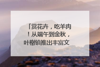 赏花卉，吃羊肉！从端午到金秋，叶榭镇推出丰富文旅活动邀您爽玩