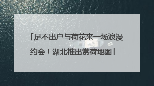 足不出户与荷花来一场浪漫约会！湖北推出赏荷地图