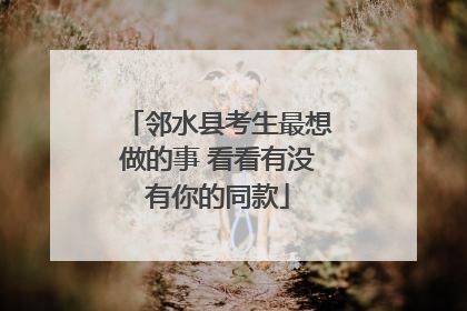 邻水县考生最想做的事 看看有没有你的同款