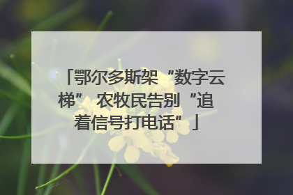 鄂尔多斯架“数字云梯” 农牧民告别“追着信号打电话”