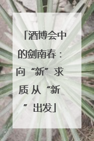 酒博会中的剑南春：向“新”求质 从“新”出发