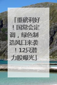 重磅利好！国常会定调，绿色制造风口来袭！12只潜力股曝光