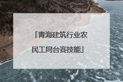 青海建筑行业农民工同台赛技能