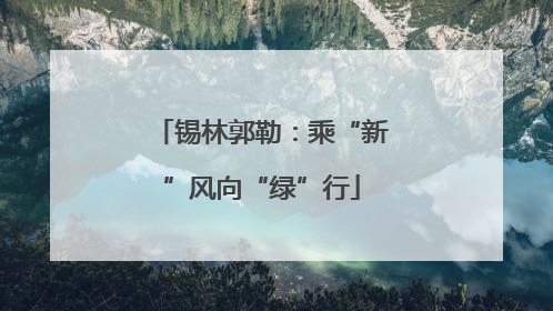 锡林郭勒：乘“新”风向“绿”行