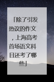 除了引发热议的作文，上海高考首场语文科目还考了哪些
