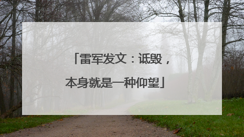 雷军发文：诋毁，本身就是一种仰望