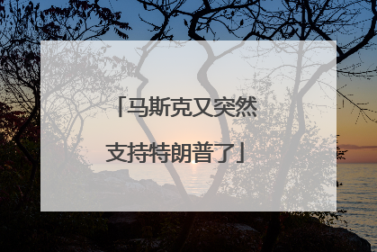 马斯克又突然支持特朗普了