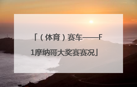 （体育）赛车——F1摩纳哥大奖赛赛况