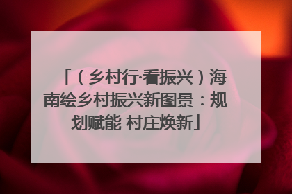 （乡村行·看振兴）海南绘乡村振兴新图景：规划赋能 村庄焕新