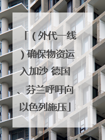 （外代一线）确保物资运入加沙 德国、芬兰呼吁向以色列施压
