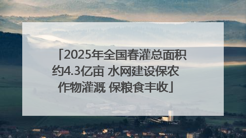 2025年全国春灌总面积约4.3亿亩 水网建设保农作物灌溉 保粮食丰收