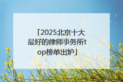 2025北京十大最好的律师事务所top榜单出炉