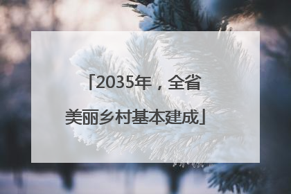 2035年，全省美丽乡村基本建成