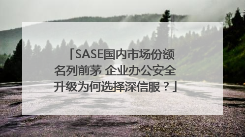 SASE国内市场份额名列前茅 企业办公安全升级为何选择深信服？